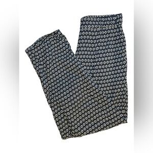 H&M Navy & White Geometric Print Elastic Pants – Size 4